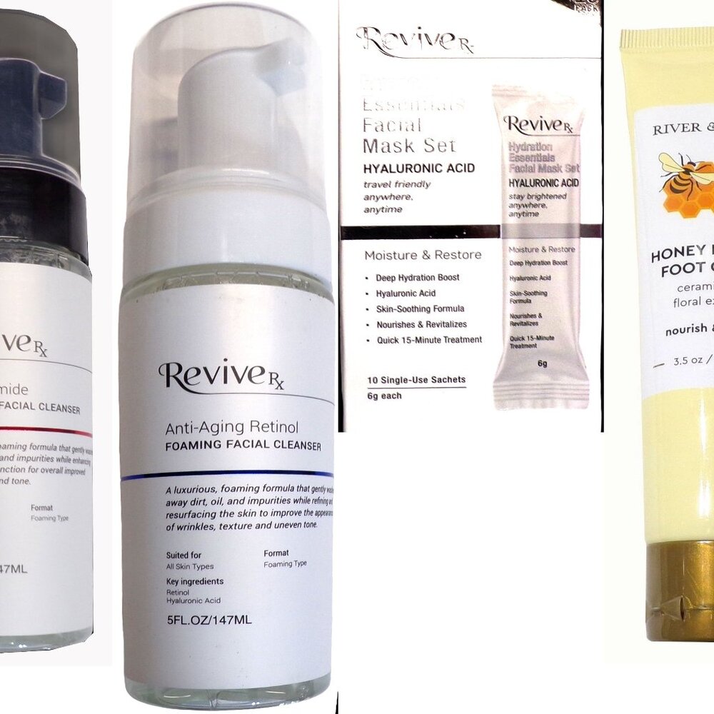 River & Rowe Honey Rescue Foot Glaze, Foaming Cleanser, Niacinamide Cleanse